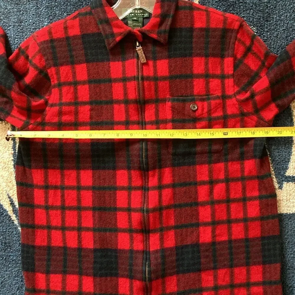 Ralph Lauren Flannel Zip-up Sweater Medium